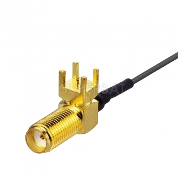 Custom RF Cable Assembly SMA Jack Right Angle  pigtail cable Using 1.13mm  Coax