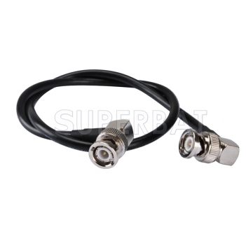 BNC Male Right Angle to BNC Male Right Angle Cable Using RG58 Coax