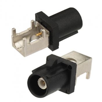 Dual FAKRA A2 Male Plug Right Angle PCB Mount Connector