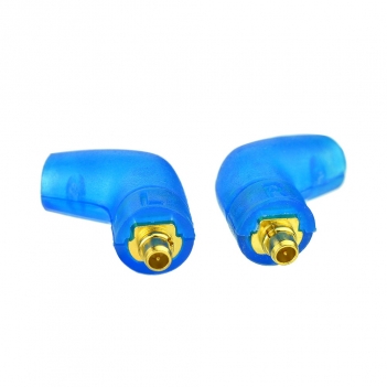 MMCX Plug Male Right Angle Blue shell Connectors Gold-Plated for Shure Earphone Cable