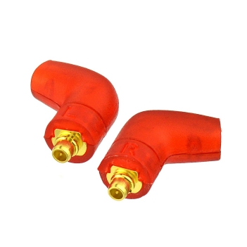 MMCX Plug Male Right Angle Red shell Connectors Gold-Plated for Shure Earphone Cable