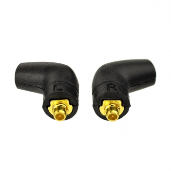 MMCX Plug Male Right Angle Black shell Connectors Gold-Plated for Shure Earphone Cable