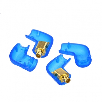 MMCX Plug Male Right Angle Blue shell Connectors Gold-Plated for Shure Earphone Cable
