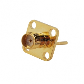 SMA Jack Female Connector Straight 4 Hole Flange Solder