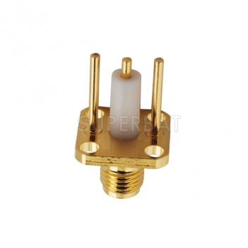 SMA Jack Female Connector Straight 4 Hole Flange Solder