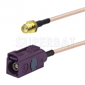 SMA Female to Bordeaux FAKRA Jack Cable Using RG316 Coax