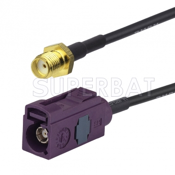 SMA Female to Bordeaux FAKRA Jack Cable Using RG174 Coax