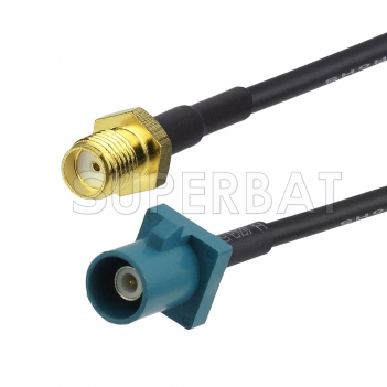 SMA Female to Water Blue FAKRA Plug Cable Using RG174 Coax