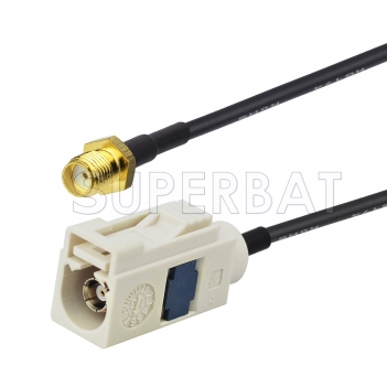 SMA Female to White FAKRA Jack Cable Using RG174 Coax