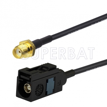 SMA Female to Black FAKRA Jack Cable Using RG174 Coax