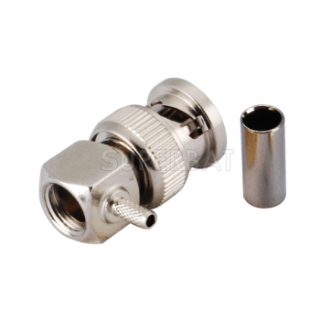 BNC Plug Male Connector Right Angle Crimp RG316