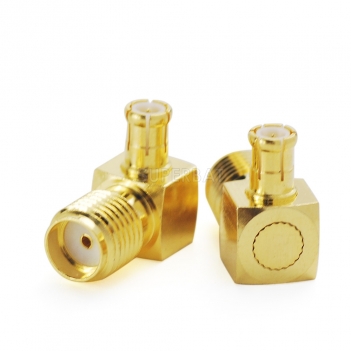 MCX Plug Male to SMA Jack Female Right Angle Adapter