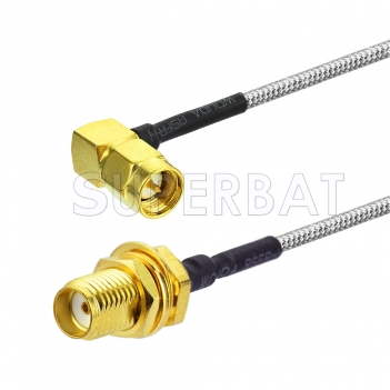SMA Male Right Angle to SMA Female Bulkhead Cable Using RG402 Coax