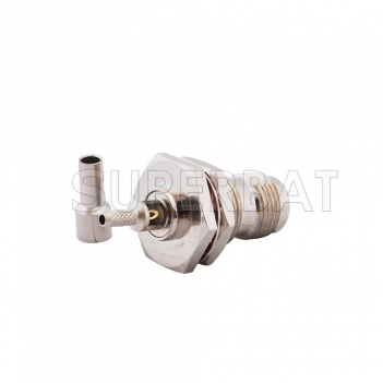 RP TNC Jack with Male pin Connector Straight Bulkhead With O-Ring Crimp RG316