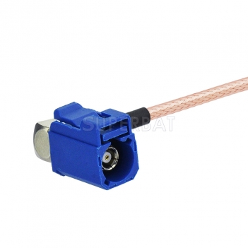 Custom RF Cable Assembly FAKRA Jack Right Angle pigtail cable Using RG316 RG174 LMR100 Coax