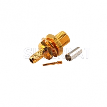 MCX Female Jack bulkhead to crimp RG174 RG316 gold plated connector adapters cheaper price