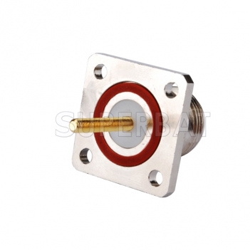 N Jack Female Connector Straight 4 Hole Flange Solder