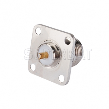 N Jack Female Connector Straight 4 Hole Flange Solder