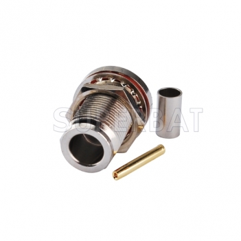 N Crimp Jack bulkhead O-ring RF Connector for LMR195