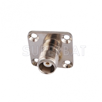 TNC Jack Female Connector Straight 4 Hole Flange Solder