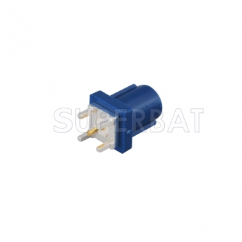 Blue FAKRA C Plug Male PCB Straight Connector