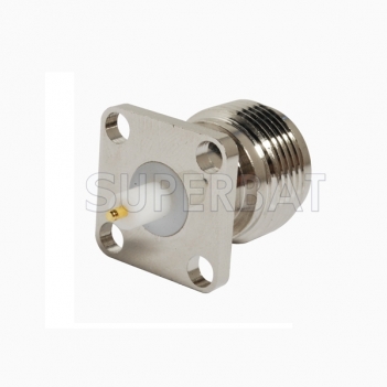 N Jack Female Connector Straight 4 Hole Flange Solder