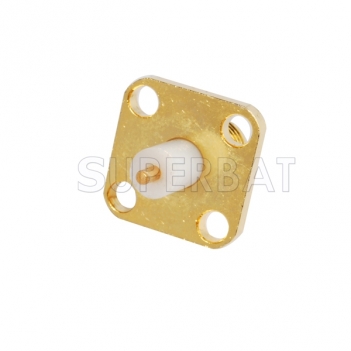 SMA Female Panel 4 Hole Flange Jack Insulator Connector Straight