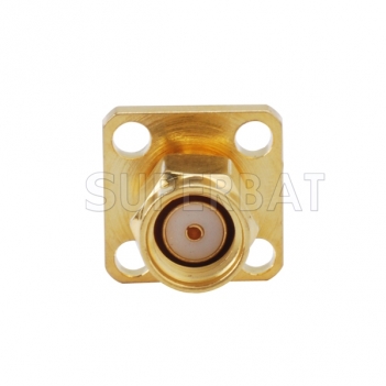 RP SMA Plug 4 Hole Flange Panel Mount PCB Connector