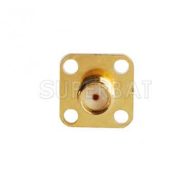 SMA Female Panel 4 Hole Flange Jack Insulator Connector Straight