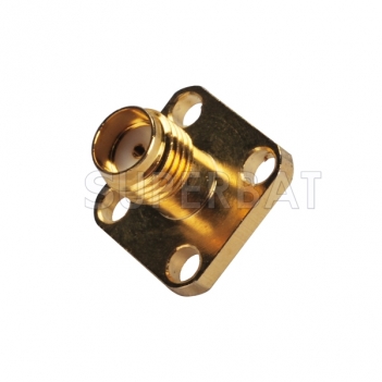 SMA Connector 4 Hole Flange Jack Female Solder Connector