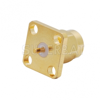 RP SMA Plug 4 Hole Flange Panel Mount PCB Connector