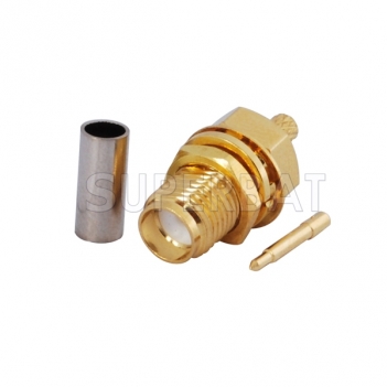 Superbat RP-SMA Jack (male pin) bulkhead connector Crimp for LMR100 RG316 RG174 medium