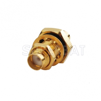 SMA Female Bulkhead O-ring Cable Connector for Semi-Rigid 0.141" RG402