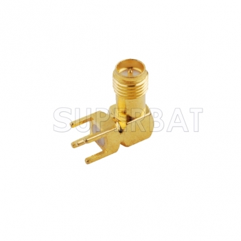 RP SMA Jack Male Right Angle Solder PCB Mount Connector