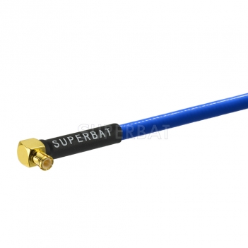Custom RF Cable Assembly MCX Plug Tinned Copper Braid Outer Conductor and Blue FEP Jacket Cable RG402 .141"