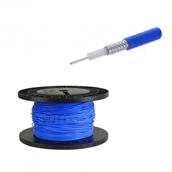 Formable 086 Semi-Flexible Coax Cable with Tinned Copper Braid Outer Conductor and Blue FEP Jacket 1 Meter