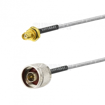 Superbat N SMA cable assembly Semirigid Coax Cable 0.141 Diameter with Tinned Copper Braid Outer Conductor