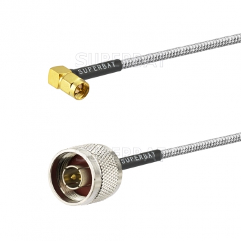 Superbat N Male Straight to SMA Male Right Angle Connector Semi-rigid cable RG402 Pigtail