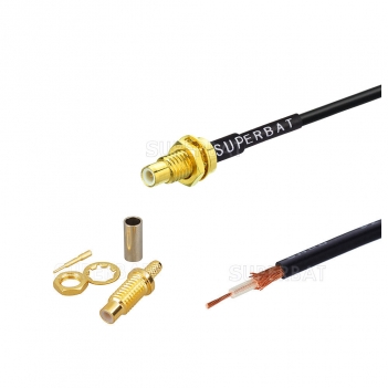 New products Bulkhead jack  SMC connector  custom coaxial cable assembly