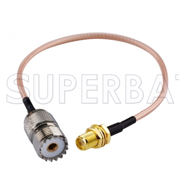 RF coaxial UHF Female SO239 SO-239 to SMA Female Coax Connector Pigtail Jumper RG316 Extension Cable -Ham Radio Antenna Adapter Cable Assembly