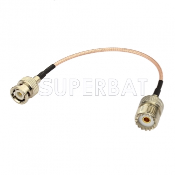 RF coaxial coax BNC Male to UHF Female SO239 Connector Pigtail Jumper RG316 Extension Cable Ham Radio Antenna Adapter Cable Assembly