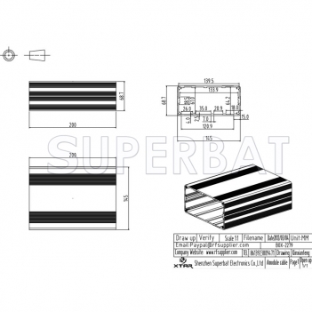 Aluminum Enclosure Case Split Body 145mm*68mm*200mm（W*H*L）