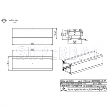 Aluminum Enclosure Case Tube 39mm*29mm*110mm（W*H*L）