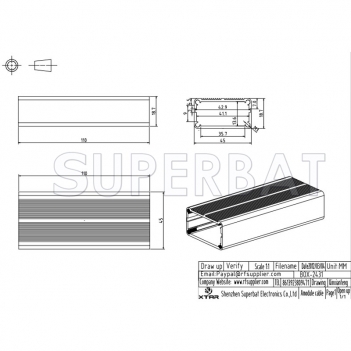 Aluminum Enclosure Case Tube 45.5mm*18.5mm*110mm（W*H*L）