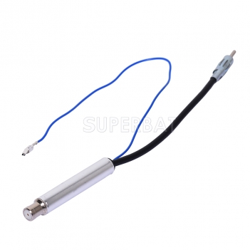 Superbat Auto Inline Antenna ISO DIN Radio FM AM Stereo Signal Amp Amplifier Booster Cable (Coax Male to Female)  Power Input