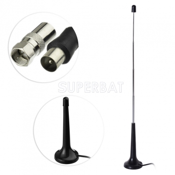 Digital TV Extendable Antenna - Portable Indoor/Outdoor Aerial for USB TV Tuner / Digital Television / DAB Radio - With Magnetic Base and Extendable