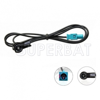 Superbat 1M CAR Radio/Stereo FAKRA Z Plug to ISO Male Aerial Antenna Adaptor