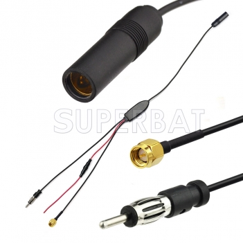FM/AM to FM/AM/DAB car radio aerial converter/splitter with SMA Connector for AutoDAB
