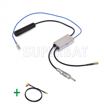 DAB Car radio antenna FM/AM to DAB/FM/AM aerial converter/splitter and SMA to SMB Aerial adaptor cable