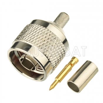 N Plug Male Straight Crimp Connector for RG223 Cable